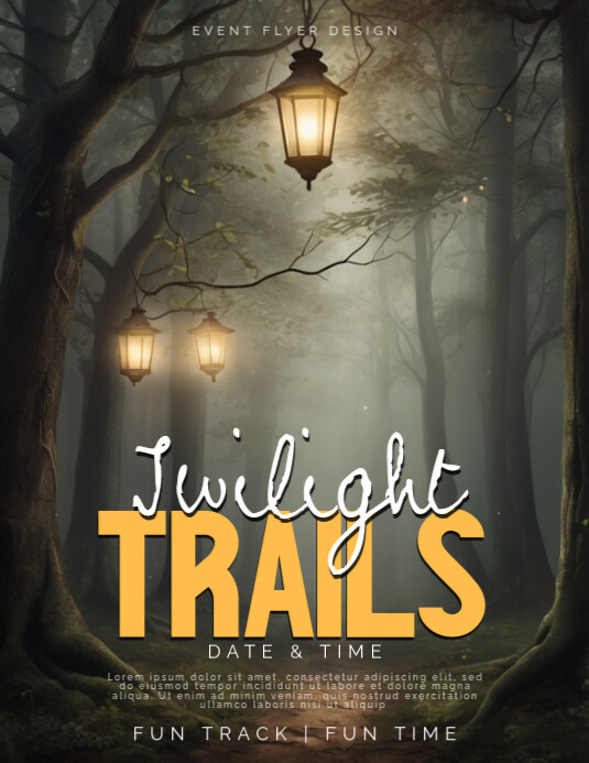 Twilight Trails Flyer for Outdoor Friendship Meetup 传单(美国信函) template