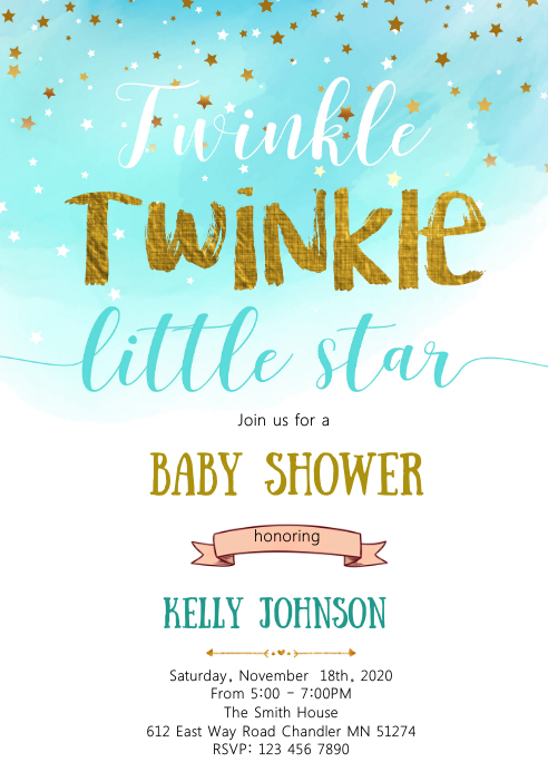 Twinkle Baby Shower Einladung Vorlage Postermywall