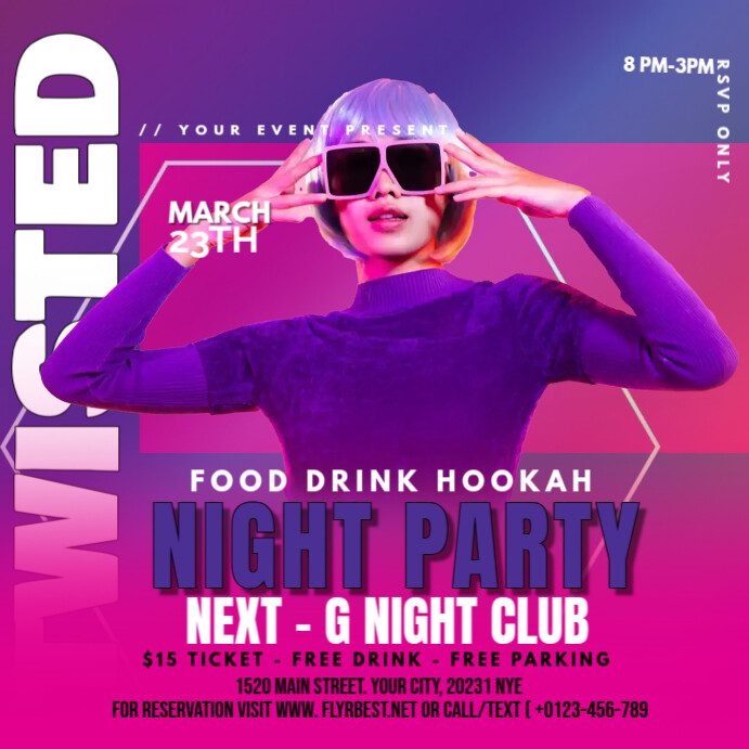 Advert Day Rave Twisted Night Party Event ads Template | PosterMyWall