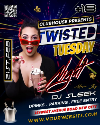 Hitam Club Night Event Instagram Portrait Template