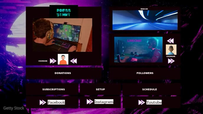twitch overlay, gaming, streamer, gamers (1), youtube Digital Display (16:9) template