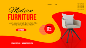 Orange Modern Furniture Promotion Twitter Post Template