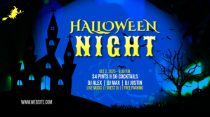 Black Halloween Night Pos Twitter Template
