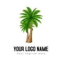 Two Coconut Trees Logo template