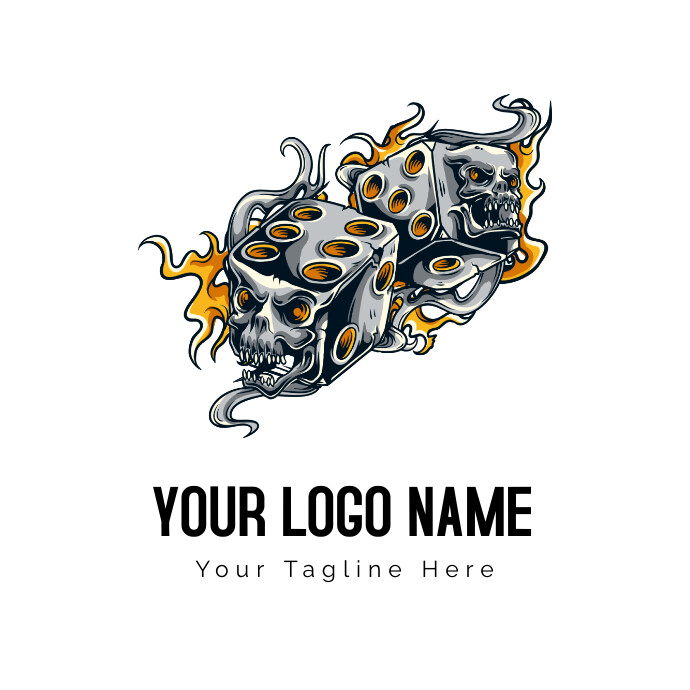 Two Gray Dices Logo template