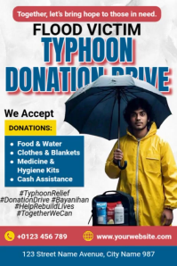 Typhoon Charity Event Poster template