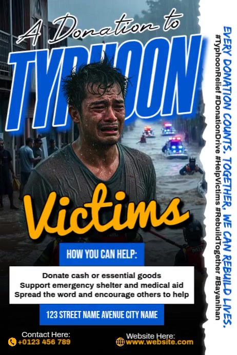 Typhoon Donation 海报 template