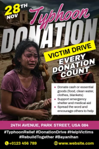 Typhoon Victims Donation Poster template