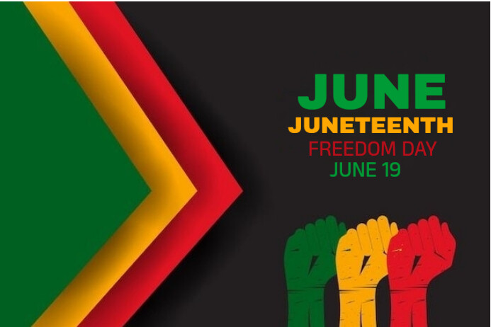 Plantilla de Typographic 19 June Juneteenth Day Celebration Red Black ...