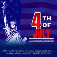 Typographic 4th Of July American Independence Day Instagram Post template
