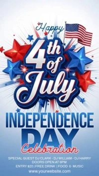 Typographic 4th Of July Instagram Story template