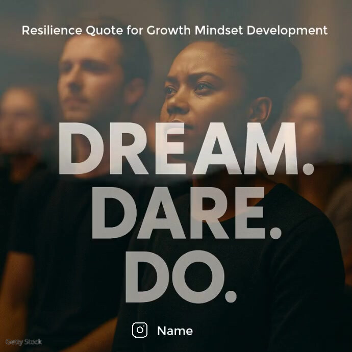 Typographic Action-oriented Quote For Personal Ambition & Courage Instagram Post Instagram-bericht template