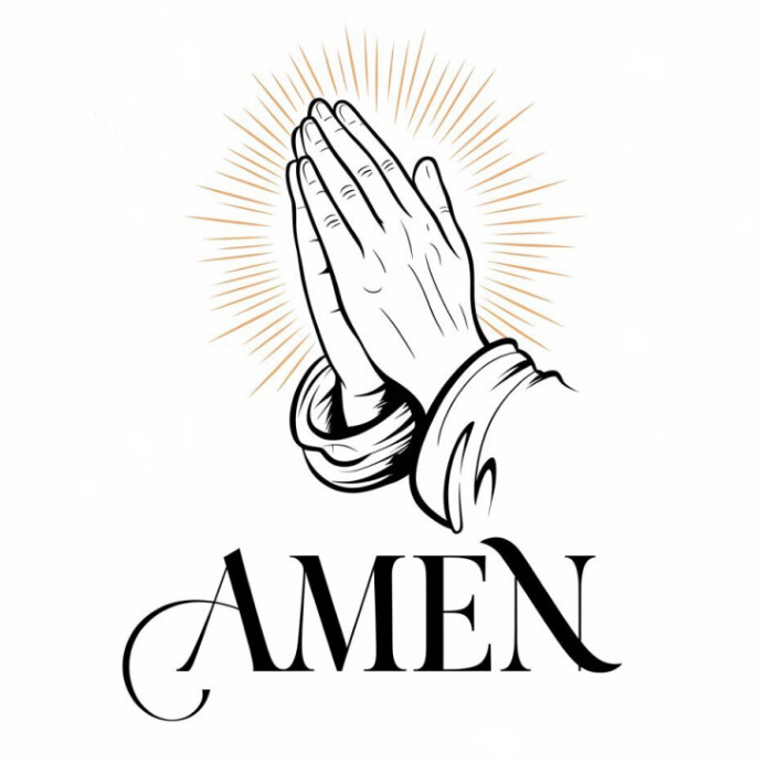 Typographic Amen Prayer Template  Instagram Post
