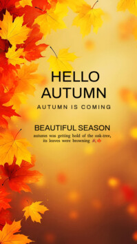 Typographic Autumn Season Flyer  Digital Display (9:16) template