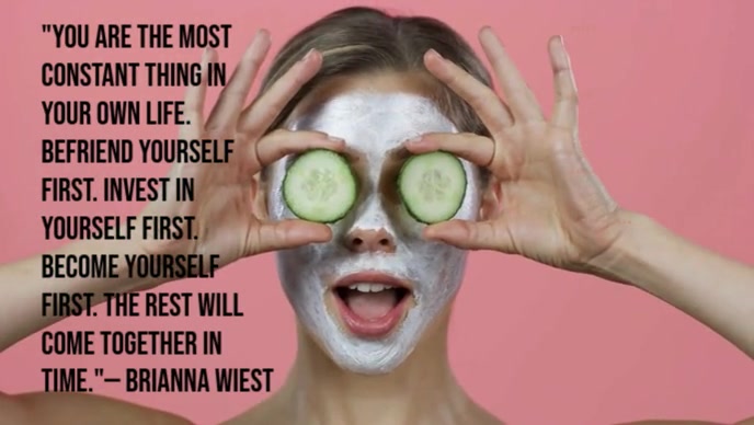 Typographic Beauty And Self-care Quote Youtube Thumbnail template