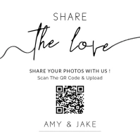 Typographic Black And White Modern Minimal Wedding Photo Sign Qr Code Instagram Post template