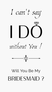 Typographic Black And White Typographic Bridesmaid Invitation Template Design 2025 2026 2027 2028 20 Business Card