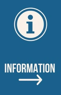Typographic Bold “information” Directional Sign With Arrow – Blue & White Icon For Business, Events, Tabloid template