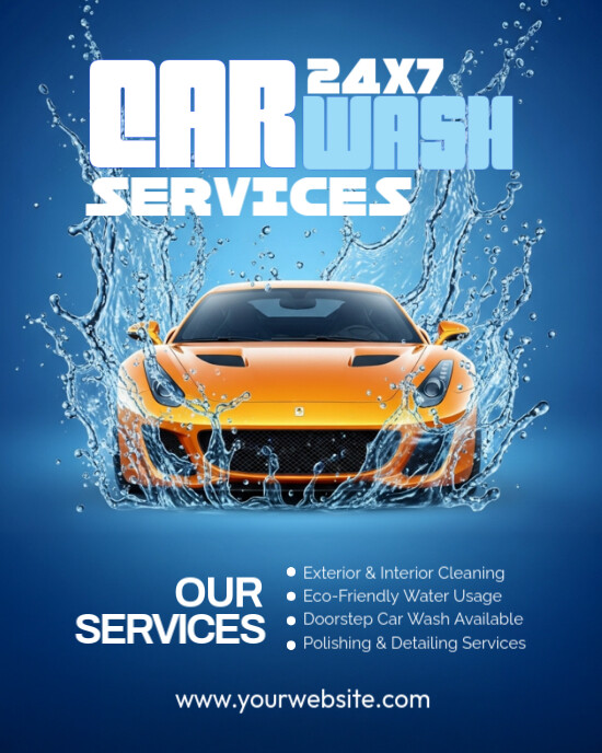 Typographic Car Wash Instagram Portrait template