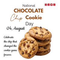 Typographic Chocolate Chip And Cookie Day  Instagram Post template
