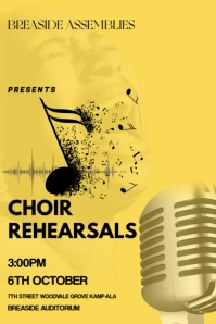 Typographic Choir Rehearsas Poster template