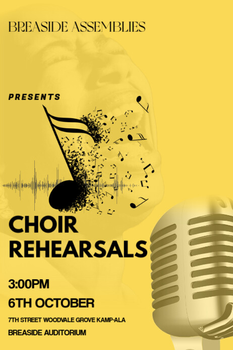 Typographic Choir Rehearsas Poster Cartaz template