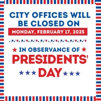 Typographic Closed On Presidents Instagram Post template