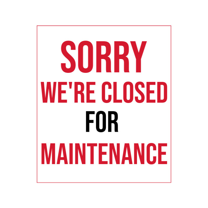 Typographic Closure Notice Instagram Post Template | PosterMyWall