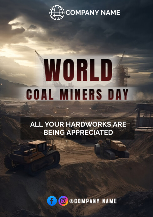 Typographic Coal Miners Day A4 template
