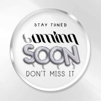 Typographic Coming Soon Announcement Notification Posters  Square (1:1) template