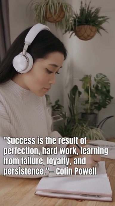Typographic Concentration And Persistence Quote Instagram Story template