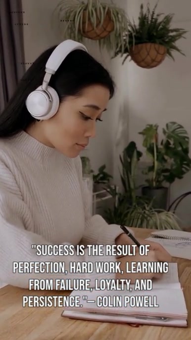 Typographic Concentration And Persistence Quote Instagram Story template