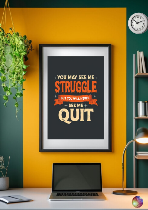Typographic Daily Motivation A4 template