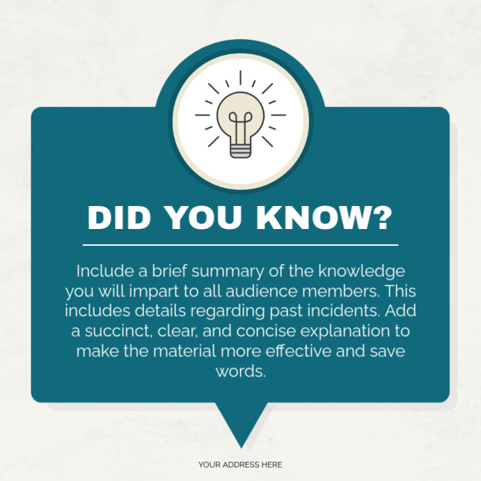 Know How Inst Typographic Did You Know Thinking Ideas Instagram Post Template ...