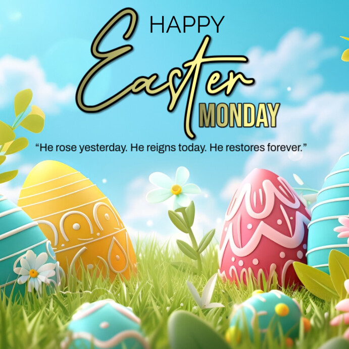 Copy of Typographic Easter Monday Instagram Post | PosterMyWall