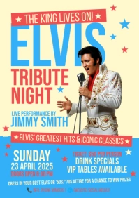Typographic Elvis Tribute Night A5 template