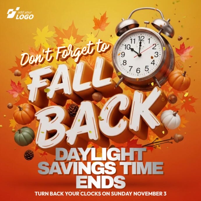 Typographic Fall Back Instagram Post template