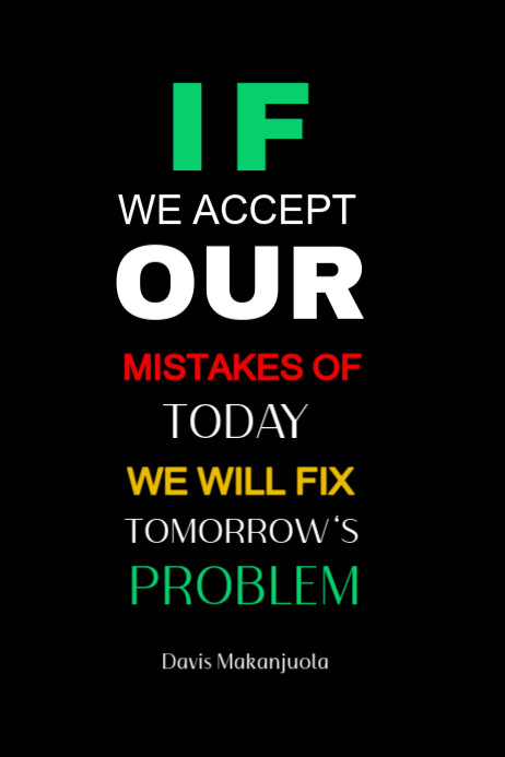 Copy of Typographic Fix Tomorrow Today Poster | PosterMyWall