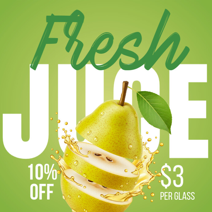 Typographic Fresh Juice,  Instagram Post Instagram-opslag template