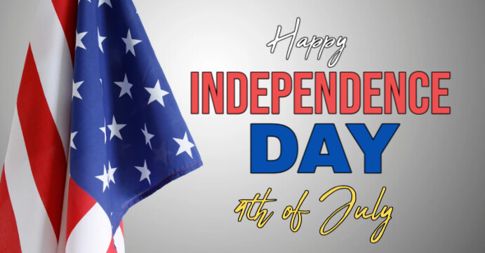 Typographic Happy 4th Of July Independence Day Celebration Wishes  Facebook Event Cover template