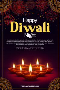Black Diwali Celebration Grafika na Pinterest Template