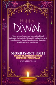 Typographic Happy Diwali Tumblr Graphic template