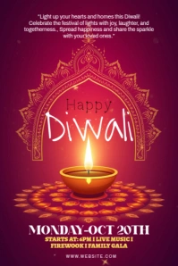 Typographic Happy Diwali Tumblr Graphic template
