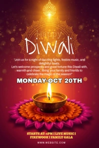 Typographic Happy Diwali  Tumblr Graphic template