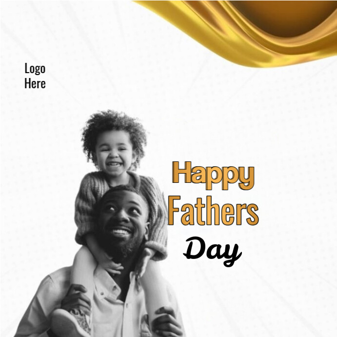 Typographic Happy Father's Day, Father With His Child On His Neck White Background Instagram Post Instagram-Beitrag template