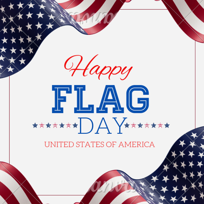 Typographic Happy Flag Day Poster Instagram Post Template | PosterMyWall
