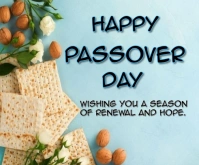 Typographic Happy Passover  Medium Rectangle Rectángulo Mediano template