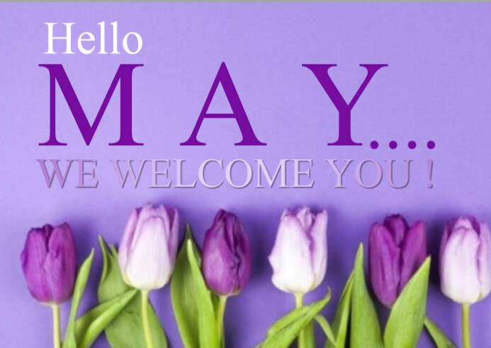 Typographic Hello May Postcard Template | PosterMyWall