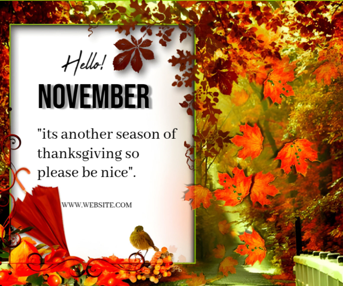 November Rectangle Plantilla de Typographic Hello November New Month Design Medium ...