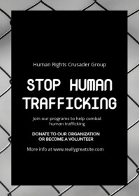 Typographic Human Trafficking Poster A2 template